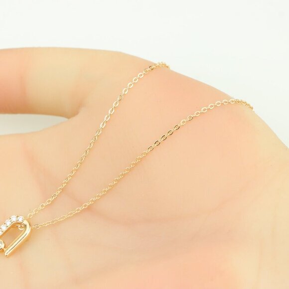 Elegant Rose Gold Necklace with Crystal Charm Chain, XPNL0410 - Picture 4 of 12